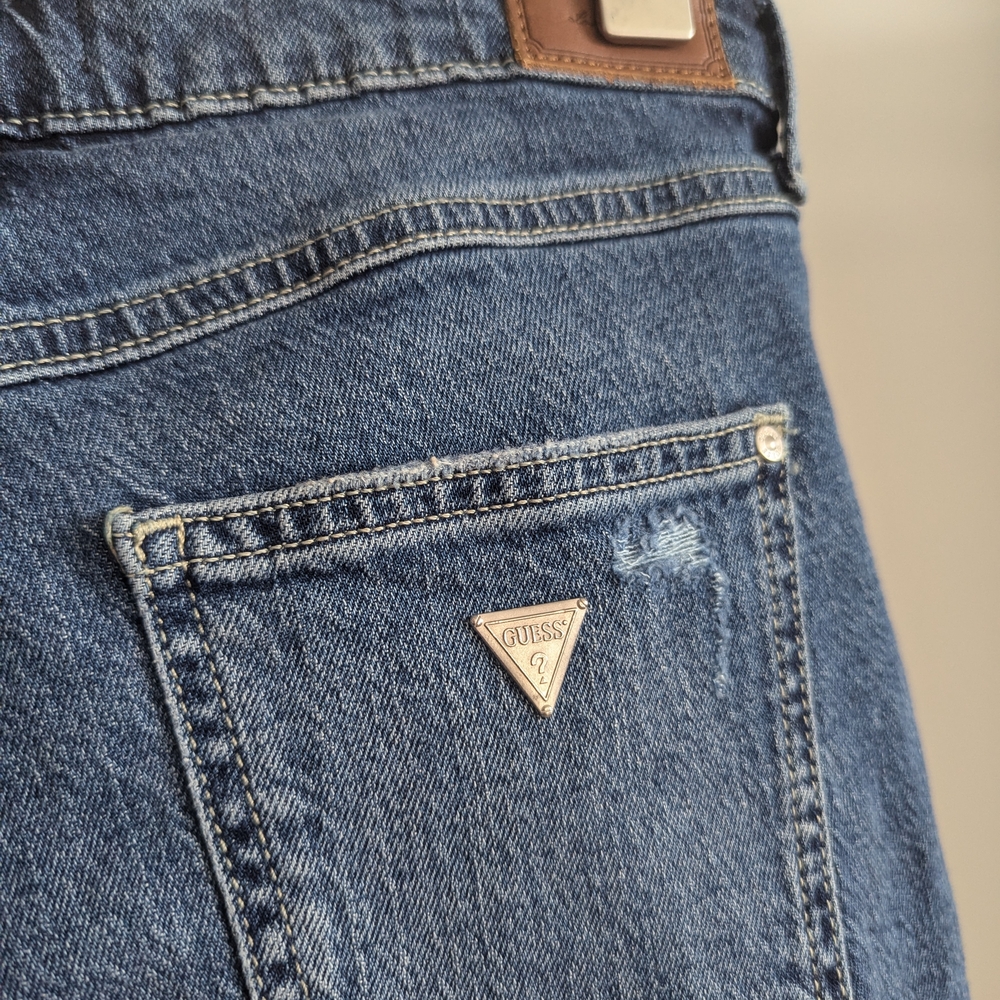 Guess Distressed Blue Jean Shorts - Picture 3 of 4